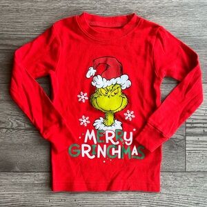 Carter’s Toddler “Merry Grinchmas” The Grinch Long Sleeve Pajama Shirt Red 3T